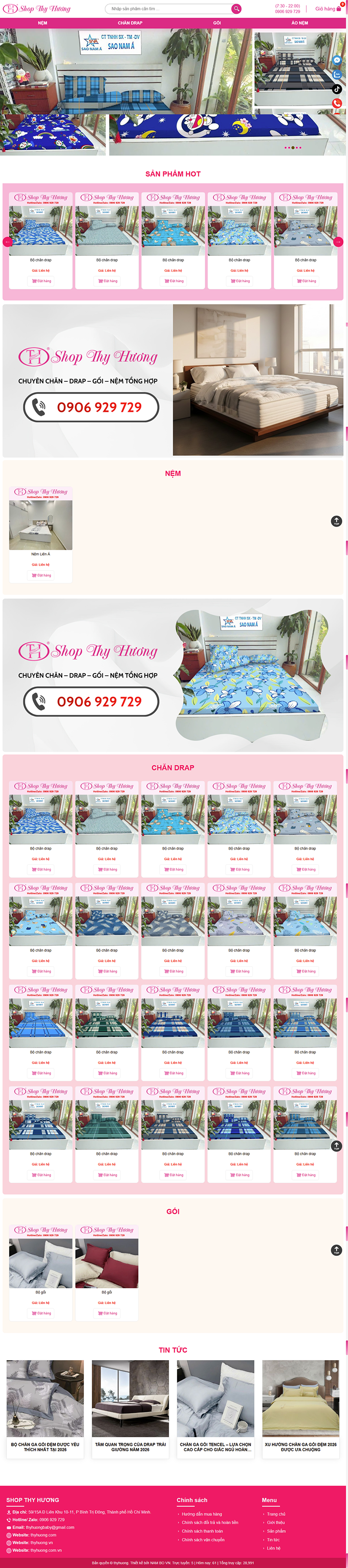 LAYOUT CHĂN - DRAP - GỐI - NỆM